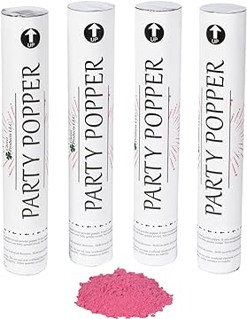 Clover Products Premium Gender Reveal Powder Cannon – 4 Pack Includes 4 Pink