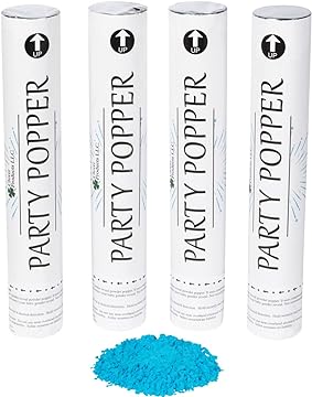 clover products premium gender reveal powder cannon – 4 pack includes