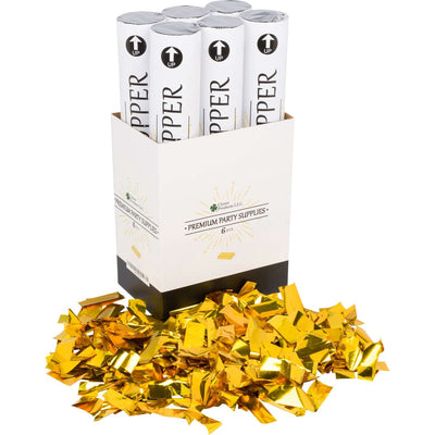 Clover Confetti Poppers Large Confetti Cannon - 6 Pack Gold Myla
